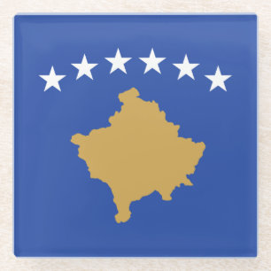 Posavasos De Vidrio Bandera de Kosovo