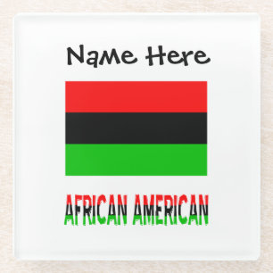 Posavasos De Vidrio Bandera de la diáspora afroamericana personalizada