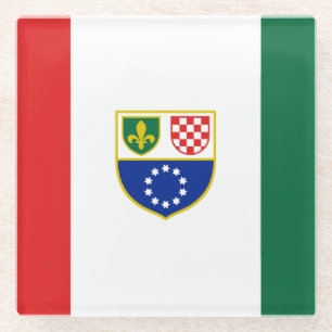 Posavasos De Vidrio Bandera de la Federación de Bosnia-Herzegovina