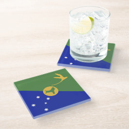 Posavasos De Vidrio Bandera de la isla de los navidades