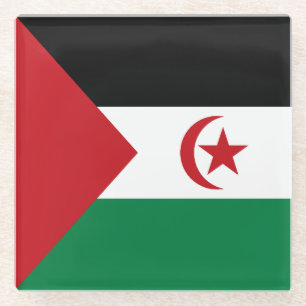 Posavasos De Vidrio Bandera de la República Árabe Saharaui Democrática