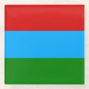 Posavasos De Vidrio Bandera de la República de Carelia