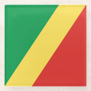Posavasos De Vidrio Bandera de la República del Congo