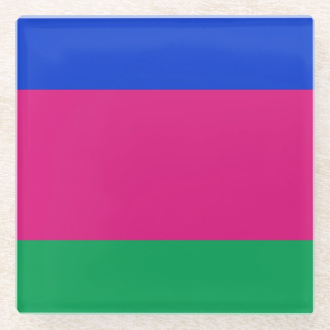 Posavasos De Vidrio Bandera de la República Popular de Kuban (Anverso)
