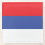 Posavasos De Vidrio Bandera de la República Srpska<br><div class="desc">Bandera patriótica de la República Srpska</div>