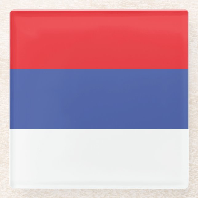 Posavasos De Vidrio Bandera de la República Srpska (Anverso)
