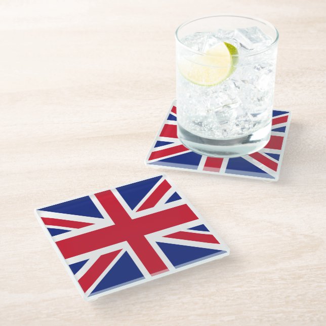 Posavasos De Vidrio Bandera de la Unión Británica (Angular)