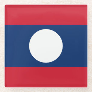 Posavasos De Vidrio Bandera de Laos