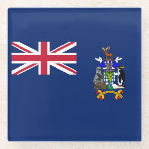 Posavasos De Vidrio Bandera de las Islas Georgias del Sur y Sandwich d