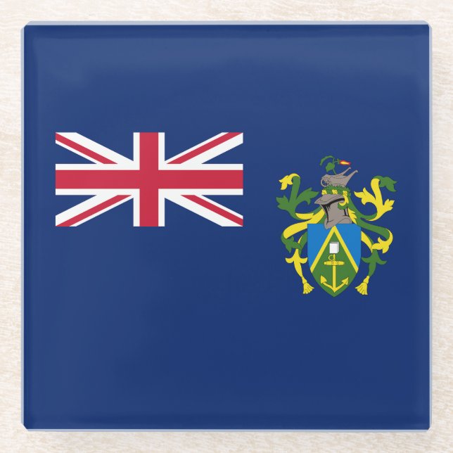 Posavasos De Vidrio Bandera de las Islas Pitcairn (Anverso)