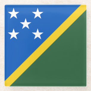 Posavasos De Vidrio Bandera de las Islas Salomón