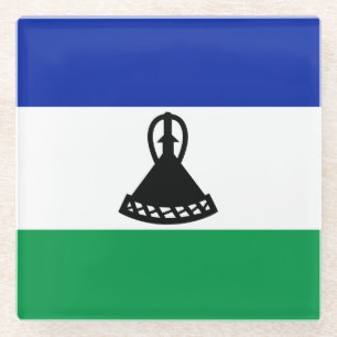 Posavasos De Vidrio Bandera de Lesoto