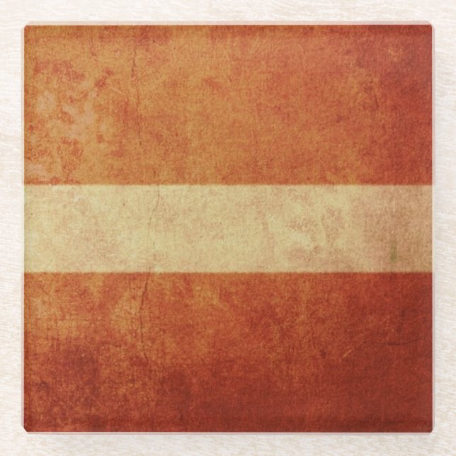 Posavasos De Vidrio Bandera de Letonia (Anverso)