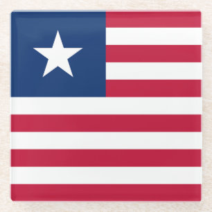 Posavasos De Vidrio Bandera de Liberia