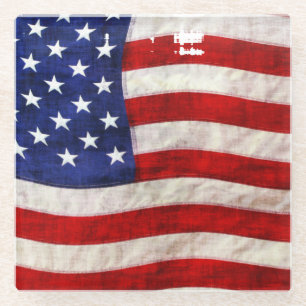 Posavasos De Vidrio Bandera de los Estados Unidos Patriótica Grunge co