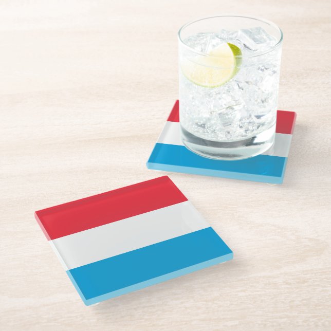 Posavasos De Vidrio Bandera de Luxemburgo (Angular)