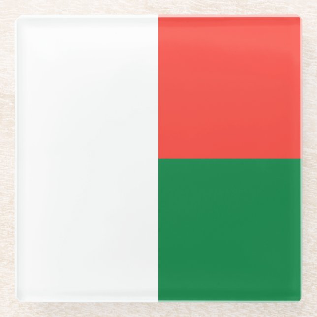 Posavasos De Vidrio Bandera de Madagascar (Anverso)