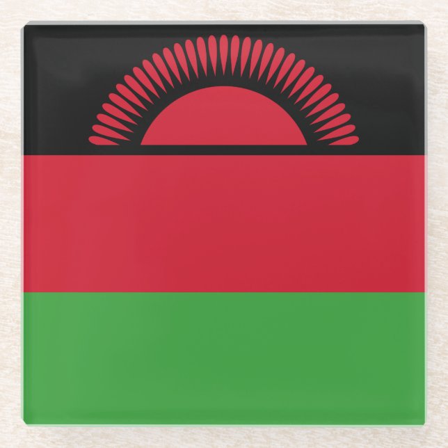 Posavasos De Vidrio Bandera de Malawi (Anverso)