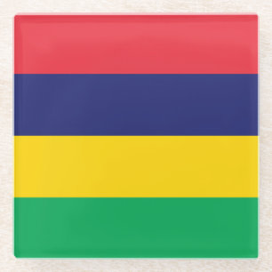 Posavasos De Vidrio Bandera de Mauricio