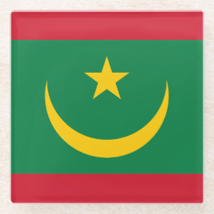 Posavasos De Vidrio Bandera de Mauritania