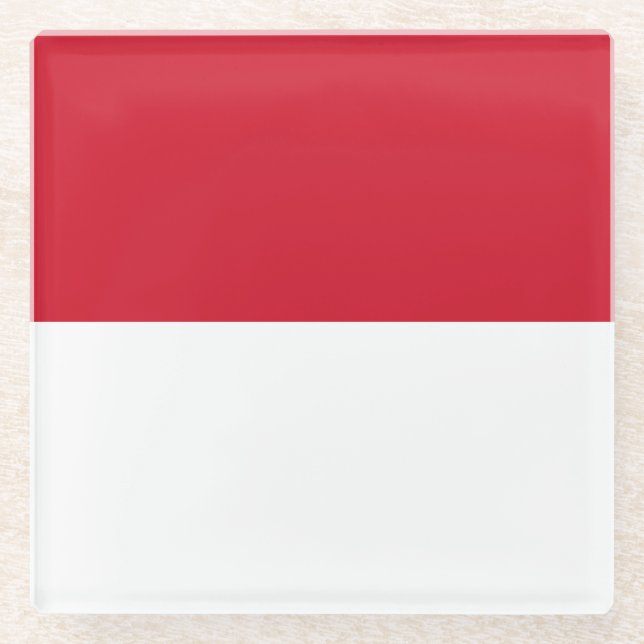 Posavasos De Vidrio Bandera de Mónaco (Anverso)