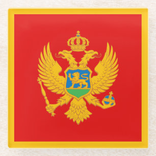 Posavasos De Vidrio Bandera de Montenegro