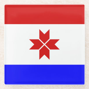 Posavasos De Vidrio Bandera de Mordovia