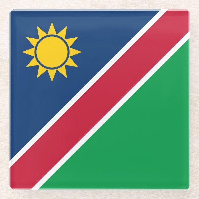 Posavasos De Vidrio Bandera de Namibia (Anverso)