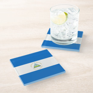 Posavasos De Vidrio Bandera de Nicaragua