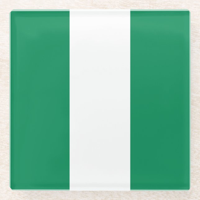 Posavasos De Vidrio Bandera de Nigeria (Anverso)