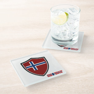 Posavasos De Vidrio Bandera de Noruega