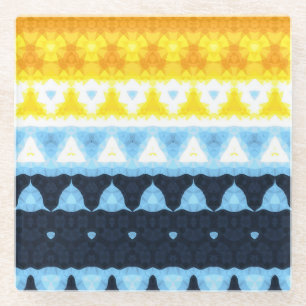 Posavasos De Vidrio Bandera de orgullo Boho Groovy Geométrico Abstract