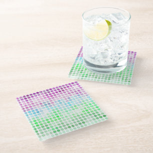 Posavasos De Vidrio Bandera de Orgullo Toric Abstracta Boho Ecléctica