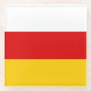 Posavasos De Vidrio Bandera de Osetia del Sur