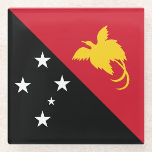 Posavasos De Vidrio Bandera de Papua Nueva Guinea
