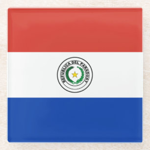 Posavasos De Vidrio Bandera de Paraguay
