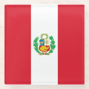 Posavasos De Vidrio Bandera de Perú