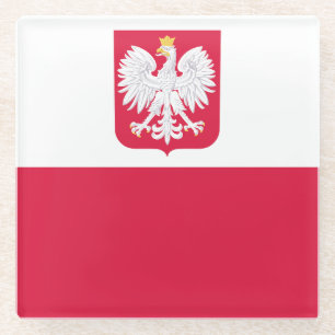 Posavasos De Vidrio Bandera de Polonia