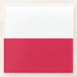 Posavasos De Vidrio Bandera de Polonia<br><div class="desc">Bandera patriótica de Polonia.</div>
