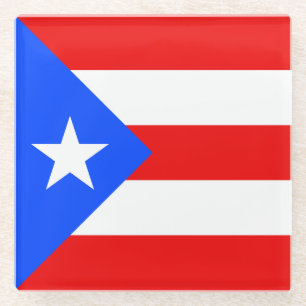 Posavasos De Vidrio Bandera de Puerto Rico