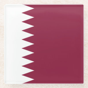 Posavasos De Vidrio Bandera de Qatar