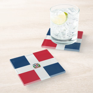 Posavasos De Vidrio Bandera de República Dominicana