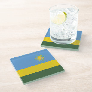 Posavasos De Vidrio Bandera de Ruanda