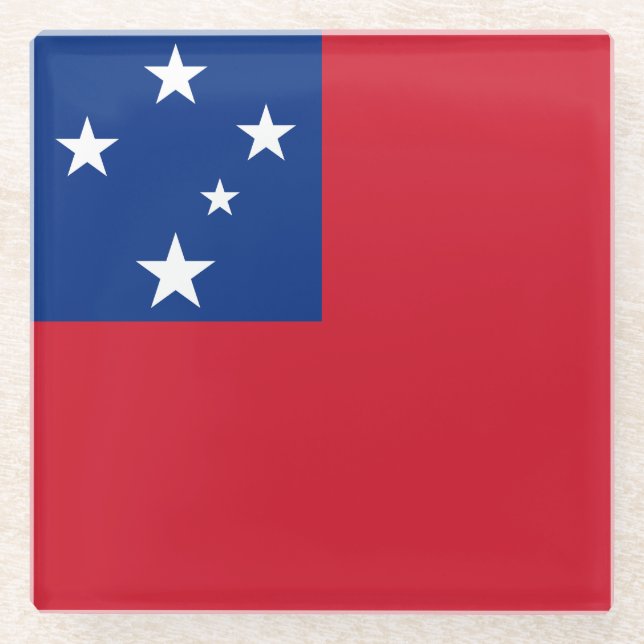 Posavasos De Vidrio Bandera de Samoa (Anverso)