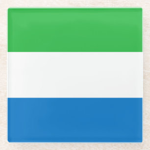 Posavasos De Vidrio Bandera de Sierra Leona