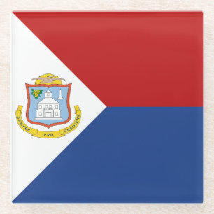 Posavasos De Vidrio Bandera de Sint Maarten
