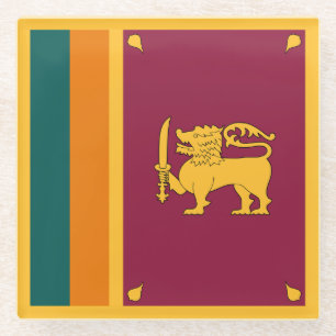 Posavasos De Vidrio Bandera de Sri Lanka