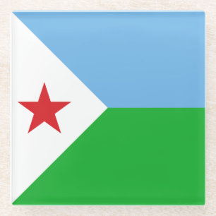Posavasos De Vidrio Bandera de Yibuti