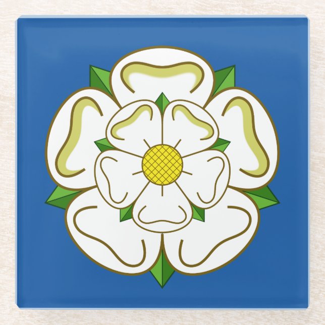 Posavasos De Vidrio Bandera de Yorkshire Glass Coaster (Anverso)