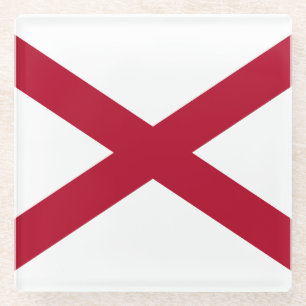 Posavasos De Vidrio Bandera del estado de Alabama